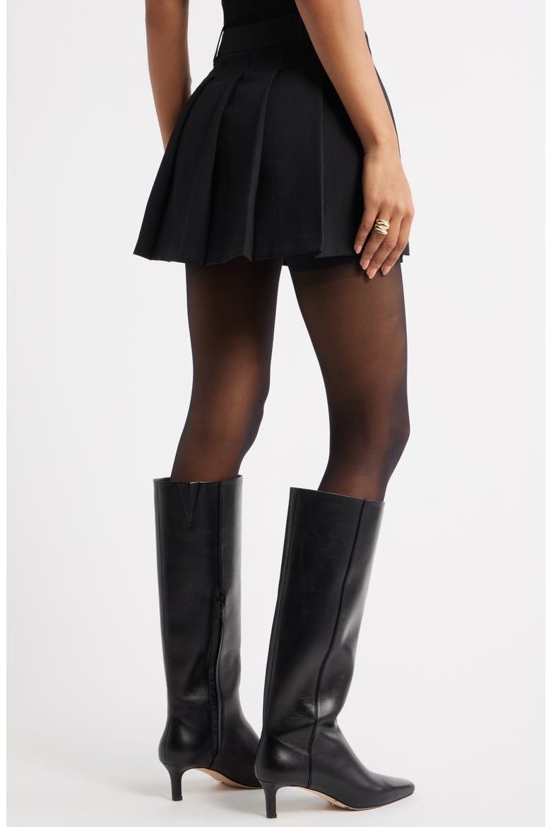 The Icon Pleated Miniskirt, Alternate, color, BLACK