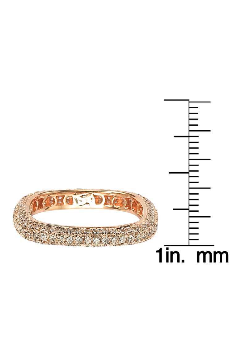 14K Rose Gold Plated Sterling Silver Square Stackable Eternity Band Ring, Alternate, color, ROSE