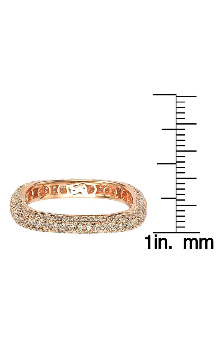 SUZY LEVIAN 14K Rose Gold Plated Sterling Silver Square Stackable Eternity Band Ring, Alternate, color, Rose