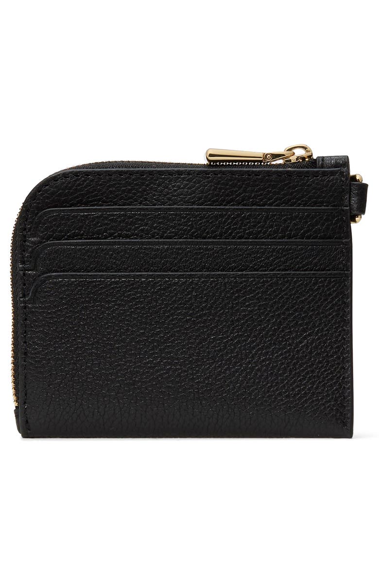 Kate Spade New York Devin Pebble Leather Card Case, Alternate, color, Black