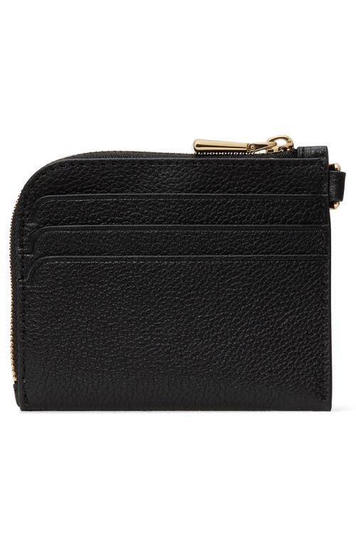 Kate Spade New York Devin Pebble Leather Card Case In Black