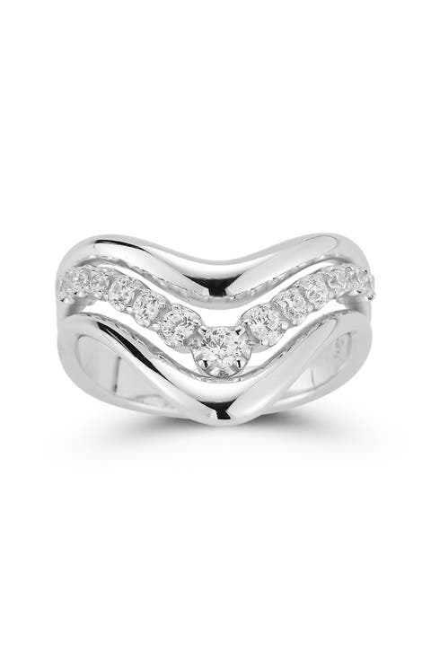 Bold V Cubic Zirconia Ring