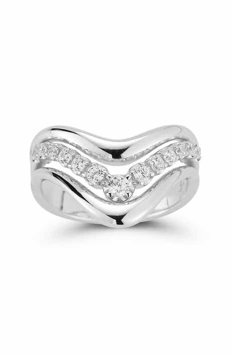 GLAZE JEWELRY Bold V Cubic Zirconia Ring