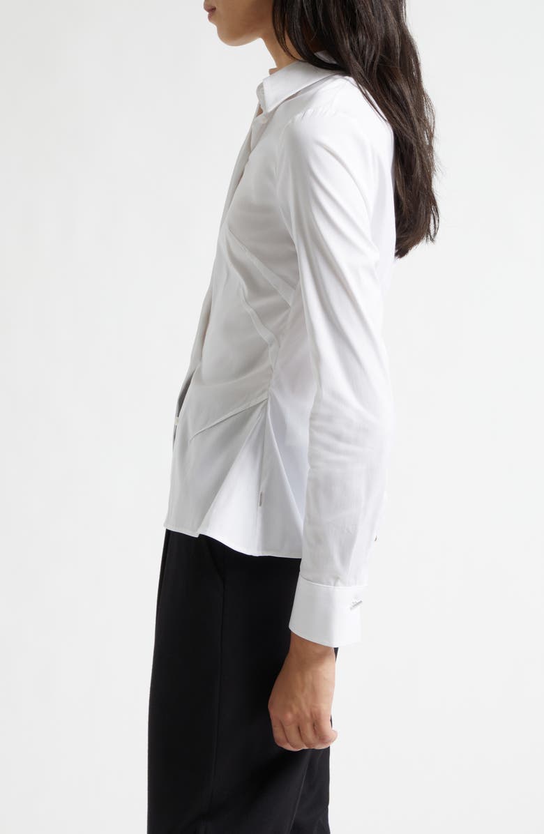 BOSS Burbel Fitted Cotton Blend Button-Up Shirt, Alternate, color, White