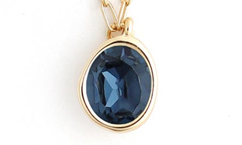 Panacea Crystal Oval Pendant Necklace In Gold