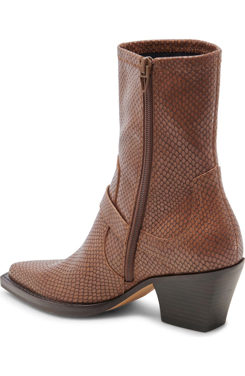 Dolce Vita Rave Pointed Toe Bootie, Alternate, color, Saddle Embossed Leather