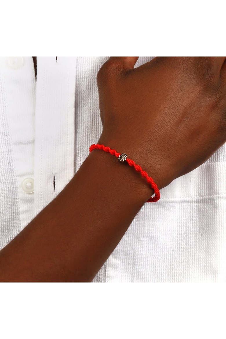 Men's Hamsa Red String Bronze Charm Bracelet Guardian of Blessings, Alternate, color, Red/Bronze