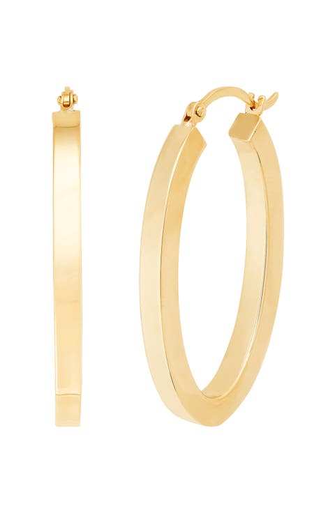 Square Tube Oval Hoop Earrings