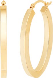 Frankie & Zoe Square Tube Oval Hoop Earrings