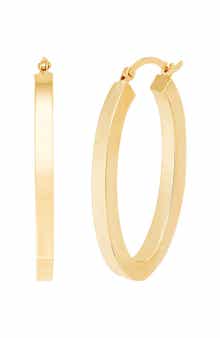 Frankie & Zoe Square Tube Oval Hoop Earrings