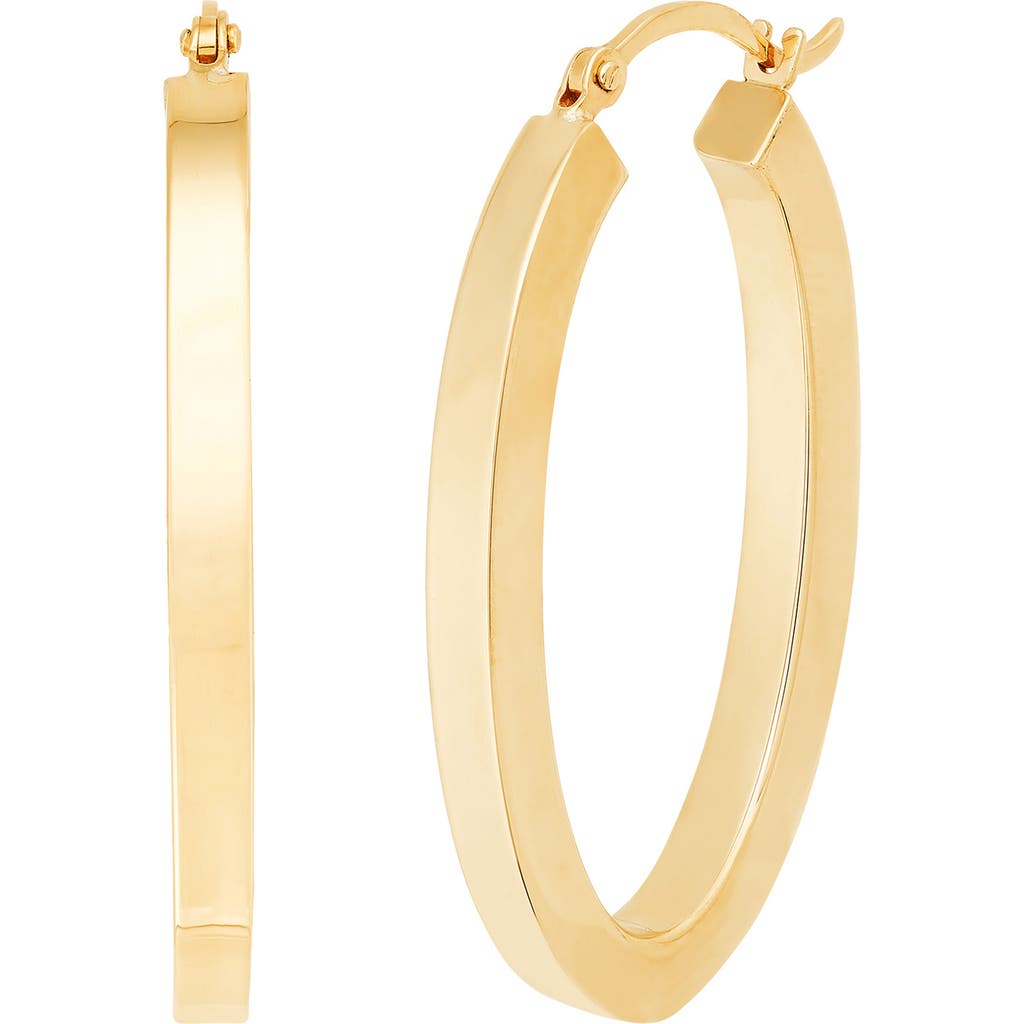 Frankie & Zoe Square Tube Oval Hoop Earrings In Gold