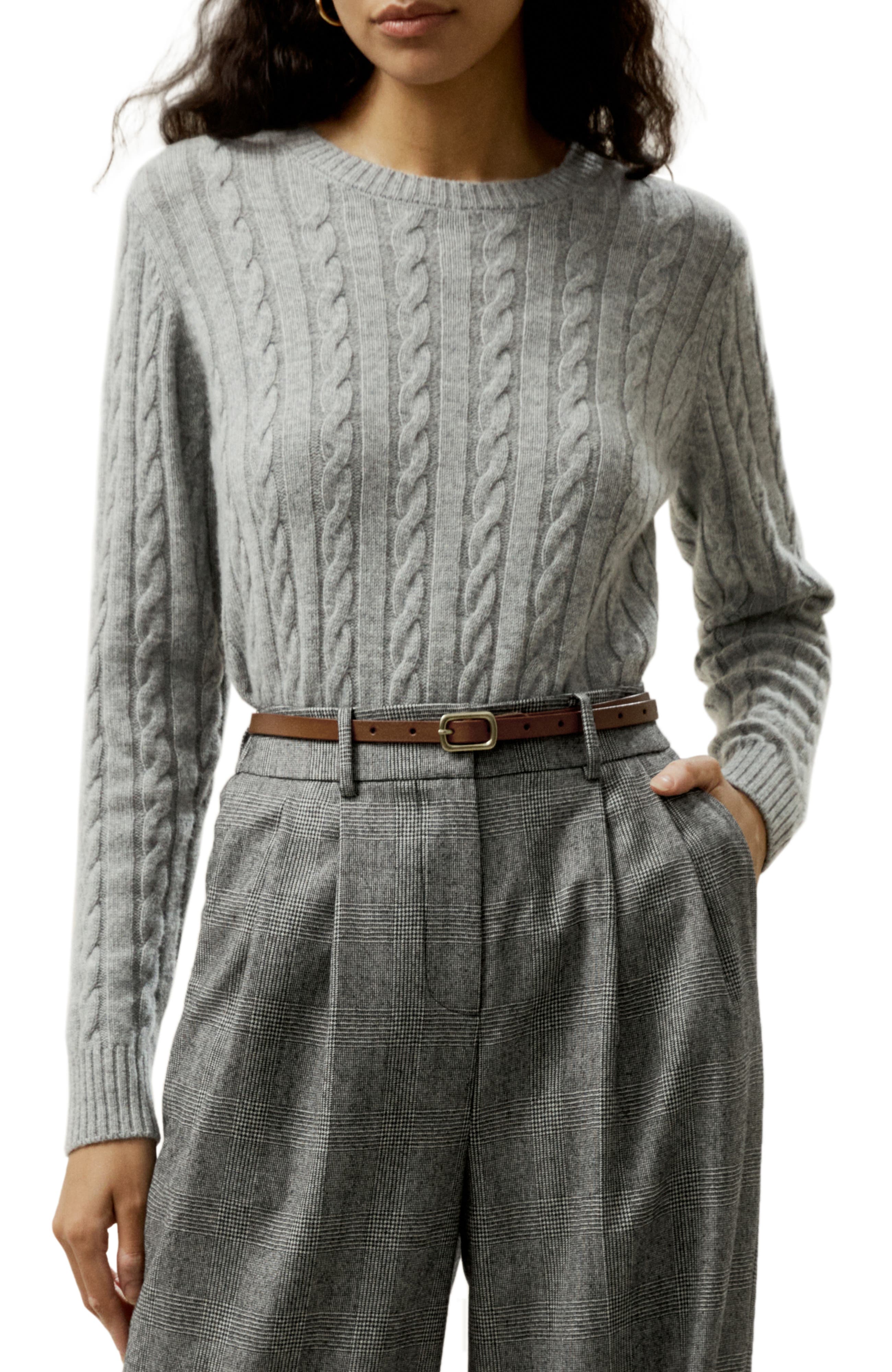 Lilly | Women's V-Neck Cable Knit Sweater