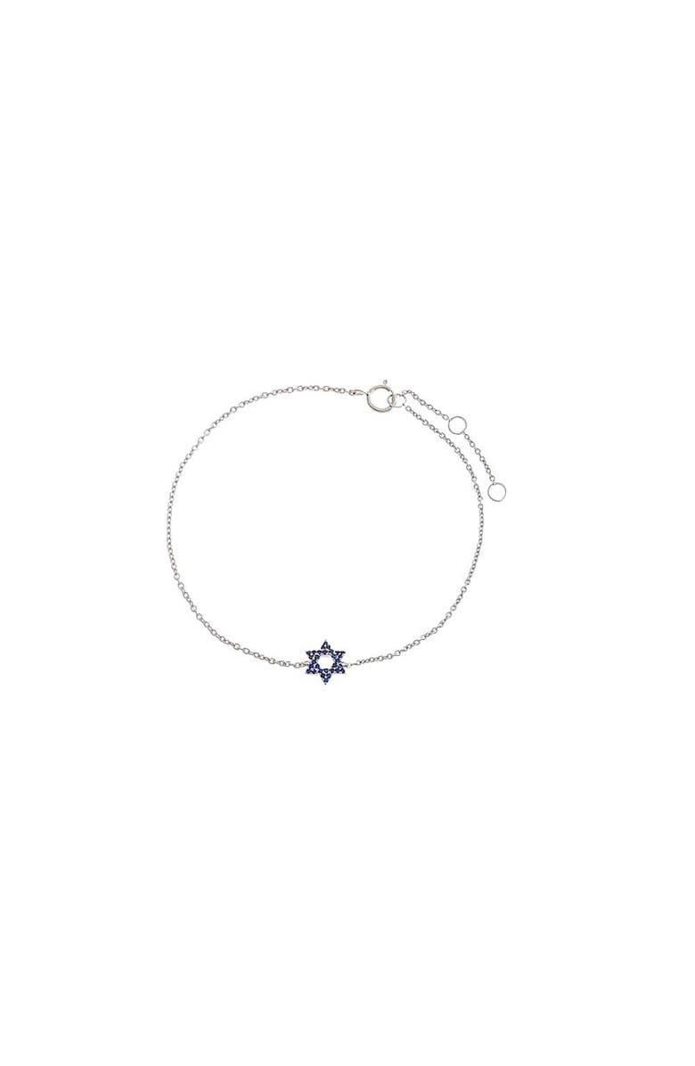 BY ADINA EDEN Sapphire Blue Star Of David Bracelet 14K, Main, color, 