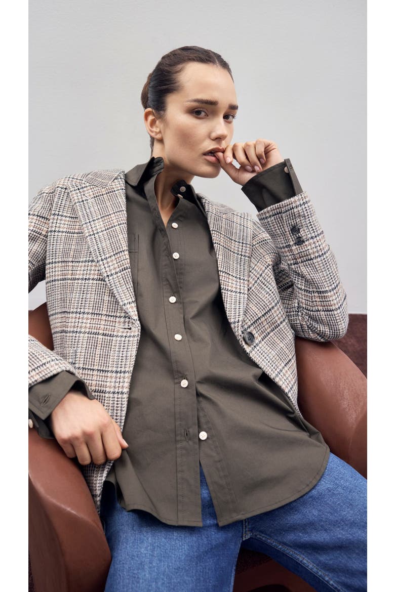 Patch Pocket 90's Blazer, Alternate, color, Neutral Glen Check