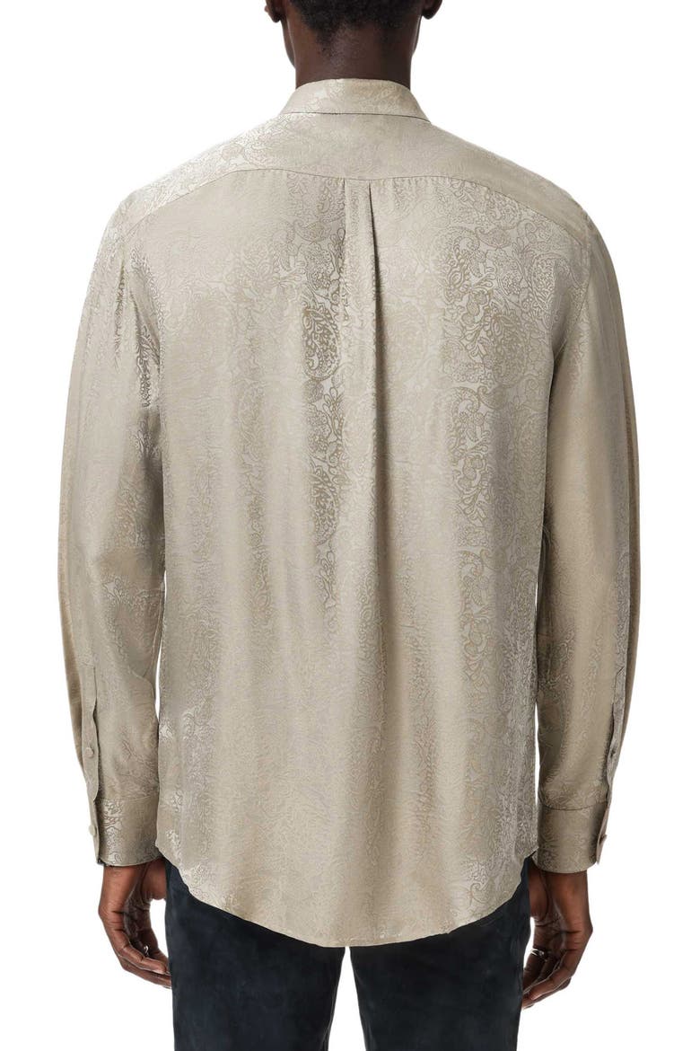 Vito Paisley Jacquard Button-Up Shirt, Alternate, color, HAZE GREY