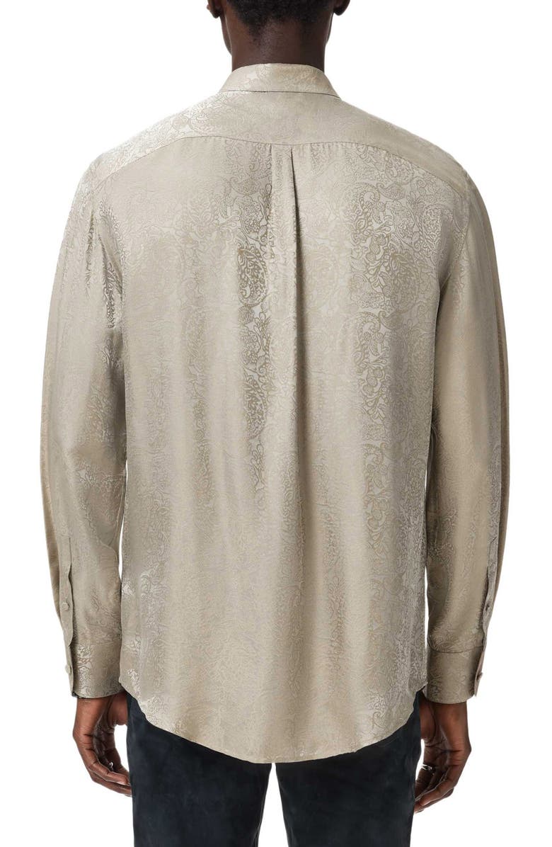 John Varvatos Vito Paisley Jacquard Button-Up Shirt, Alternate, color, Haze Grey