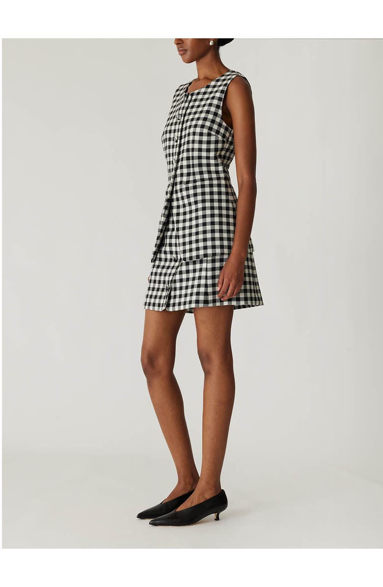 Rebecca Taylor Philippa Check Button Front Vest, Alternate, color, Black Combo