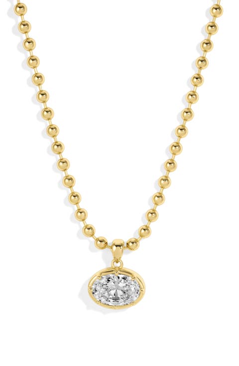 Cleo Oval Pendant Necklace