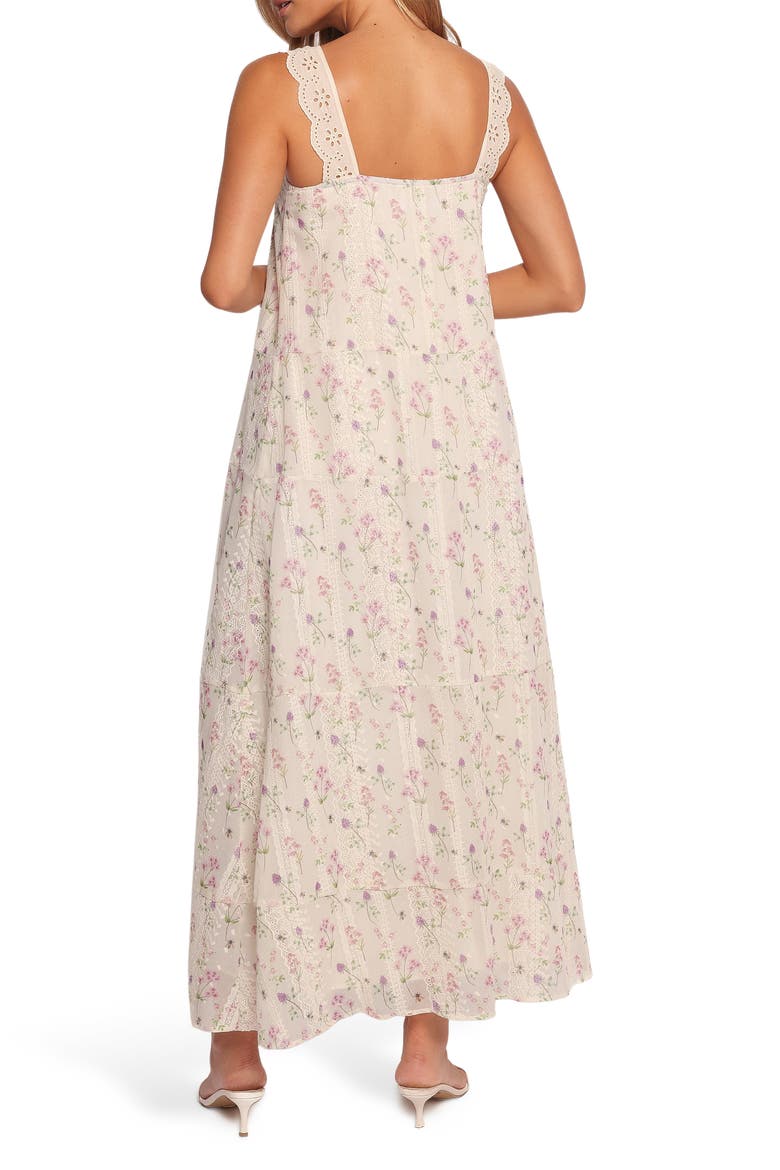 Caroline Embroidered Floral Maxi Sundress, Alternate, color, PINK FLORAL