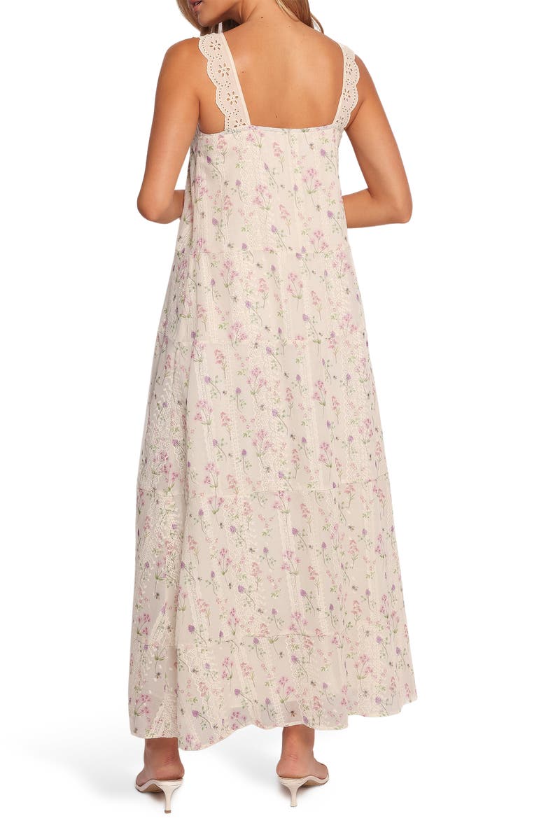 Petal & Pup Caroline Embroidered Floral Maxi Sundress, Alternate, color, Pink Floral