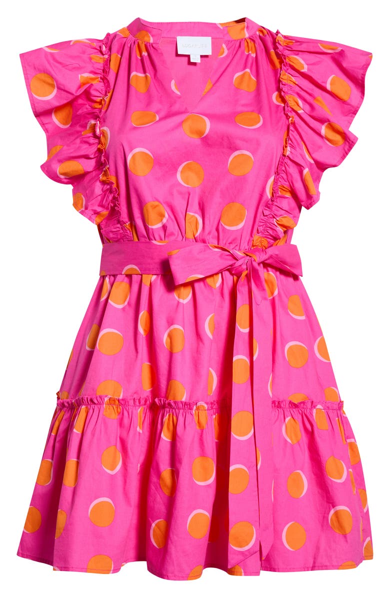 SUGARLIPS Kress Floral Domis Cotton Shift Minidress, Main, color,