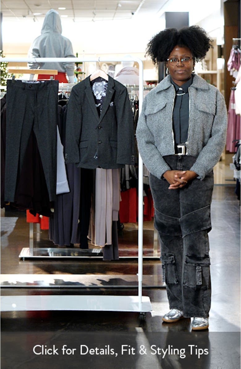 Kids
 Mod Slim Fit Charcoal Grey Herringbone Stretch Suit, sales video thumbnail