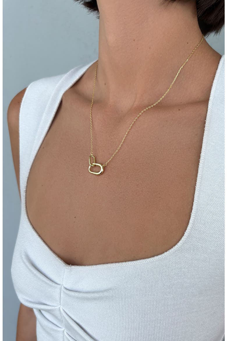 14k Gold Plated Carabiner Pendant Necklace, Alternate, color, GOLD