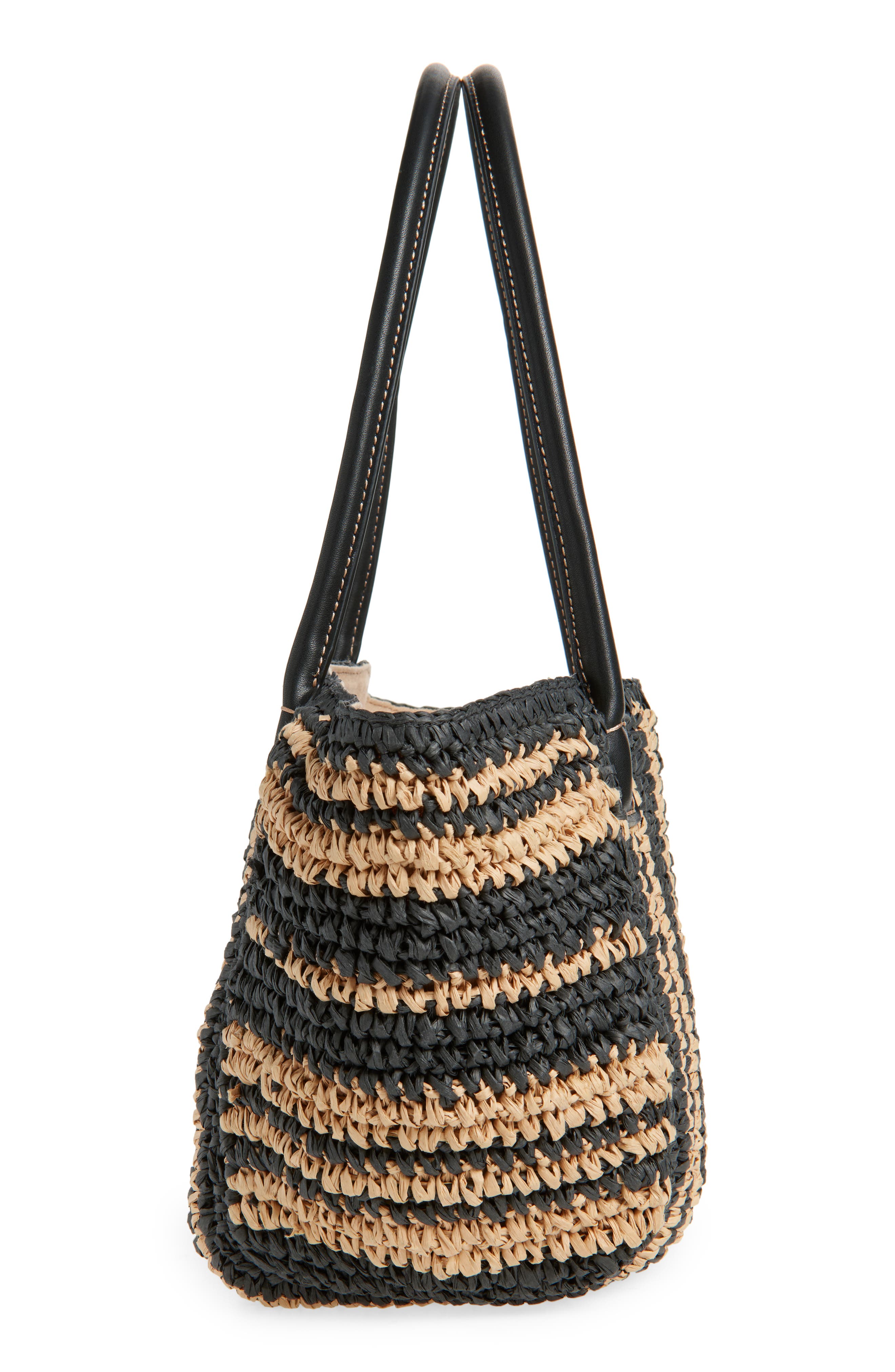 Madewell Handwoven Leather Medium Tote, Alternate, color, Natural Multi