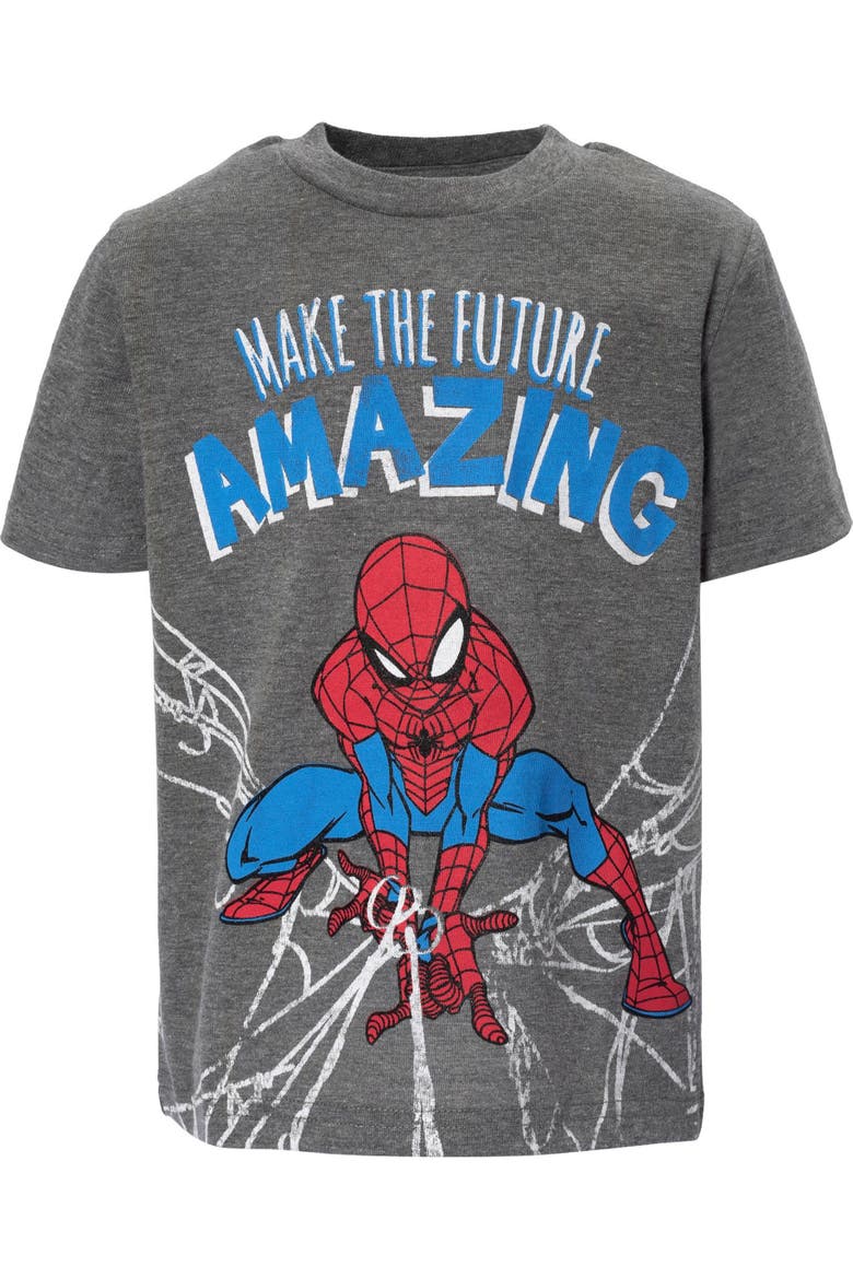 Avengers 2-Pack T-Shirts, Alternate, color, Spider Man Grey Red