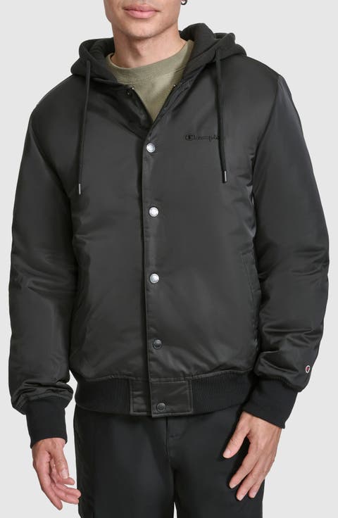 Water Resistant Hooded Bomber Jacket