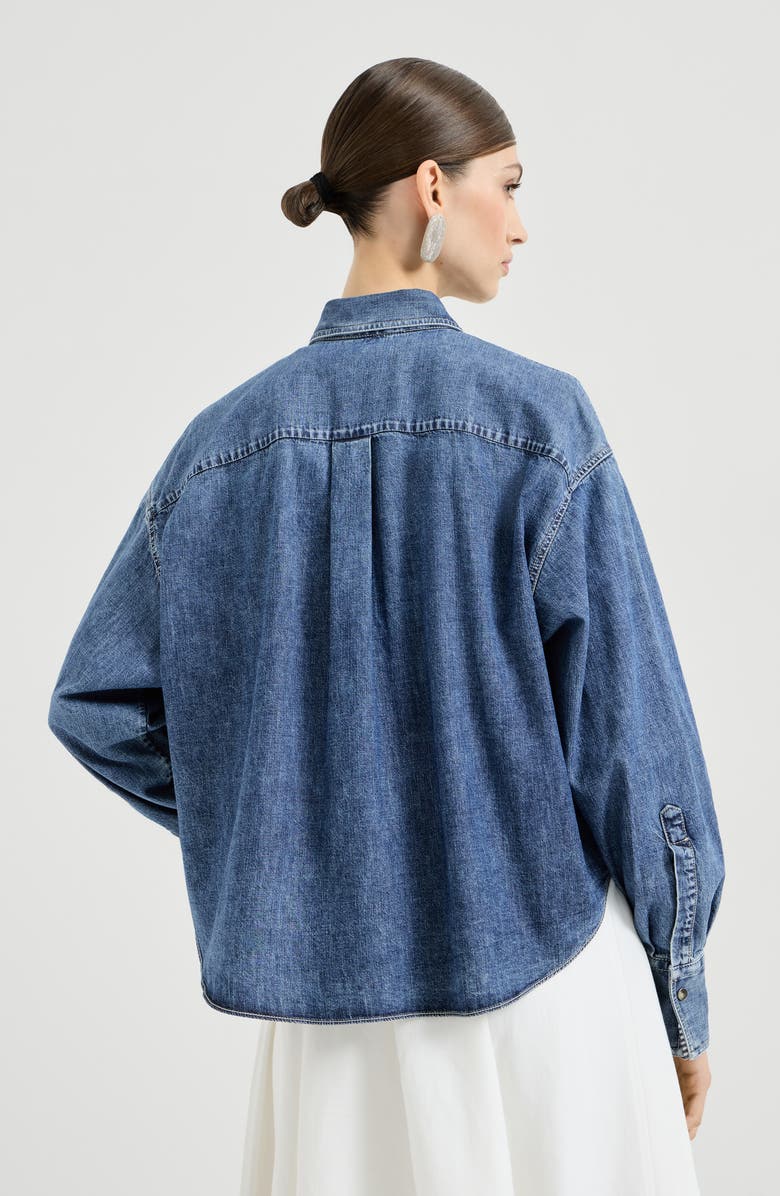 Brunello Cucinelli Lightweight denim shirt, Alternate, color, Denim