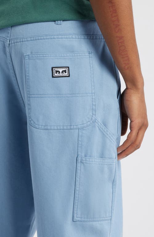 Obey Big Timer Carpenter Pants In Anthracite Faded Wash