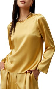 Lilysilk Minimalist Long Sleeve Silk Top