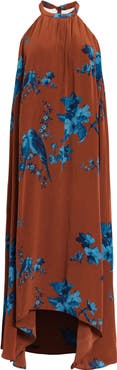 AllSaints Mysti Iona Floral Print Halter Dress