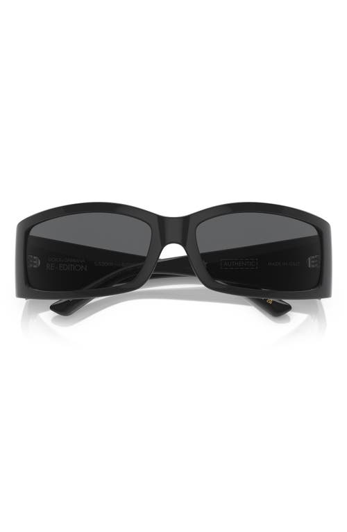 Dolce & Gabbana Dolce&gabbana 61mm Polarized Rectangular Sunglasses In Dark Grey