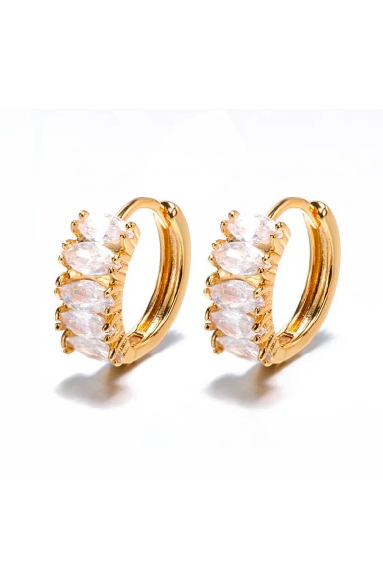 Mazin Jewels Baguette Hoops, Main, color, Yellow