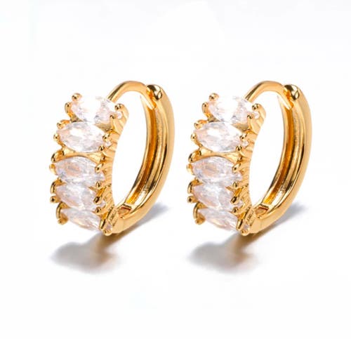 Mazin Jewels Baguette Hoops