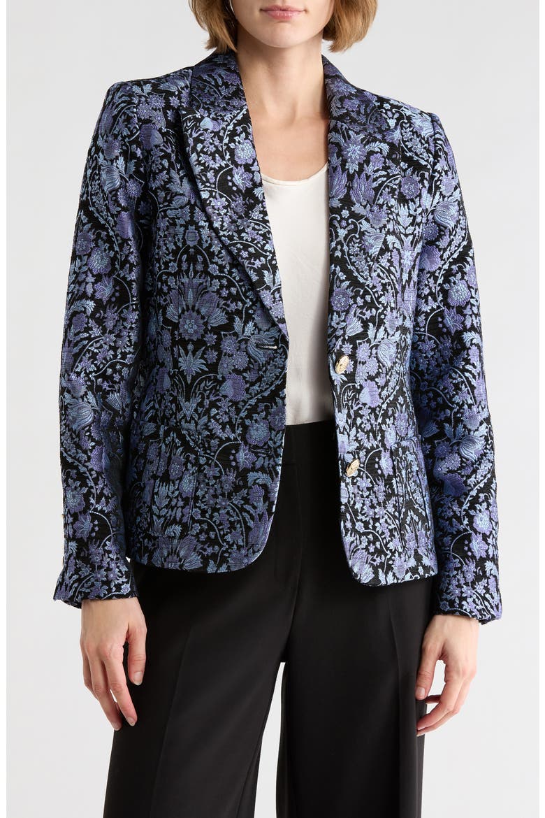 Tapestry Blazer, Main, color, BLUE TAPESTRY COMBO
