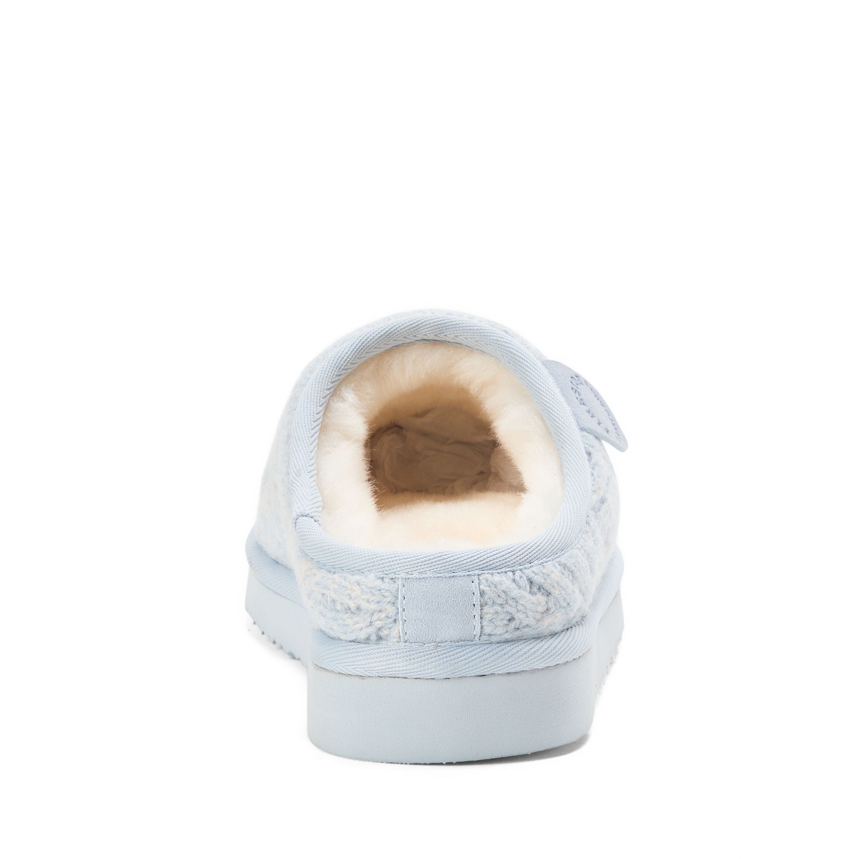 Fireside Greta Genuine Shearling Knit Clog Slipper, Alternate, color, LIGHT BLUE