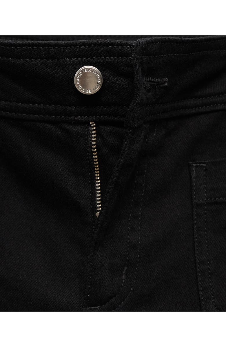 MANGO Jessie Patch Pocket Wide Leg Jeans, Alternate, color, Black Denim