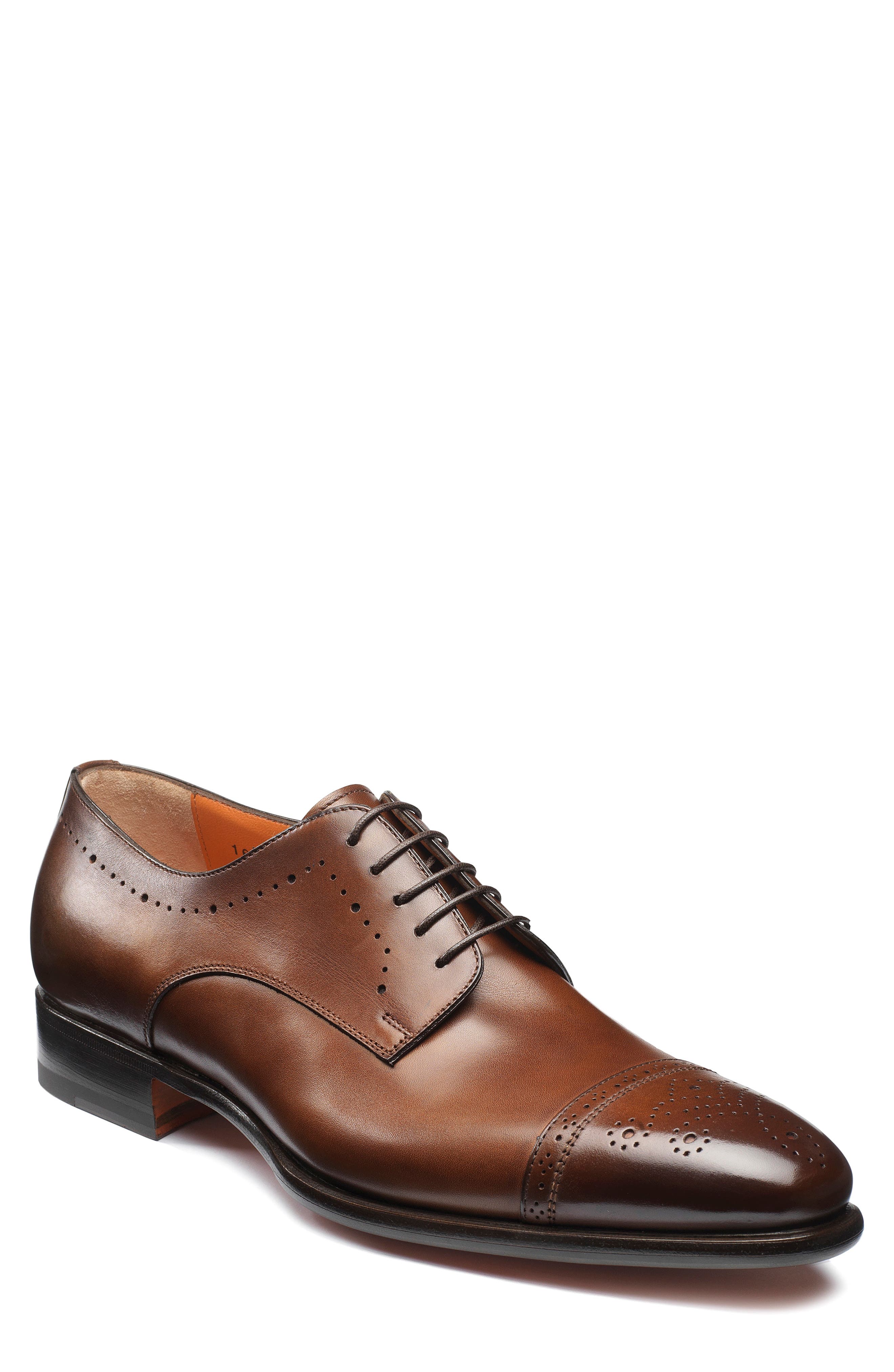 Santoni Ironside Cap Toe Derby, Main, color, 