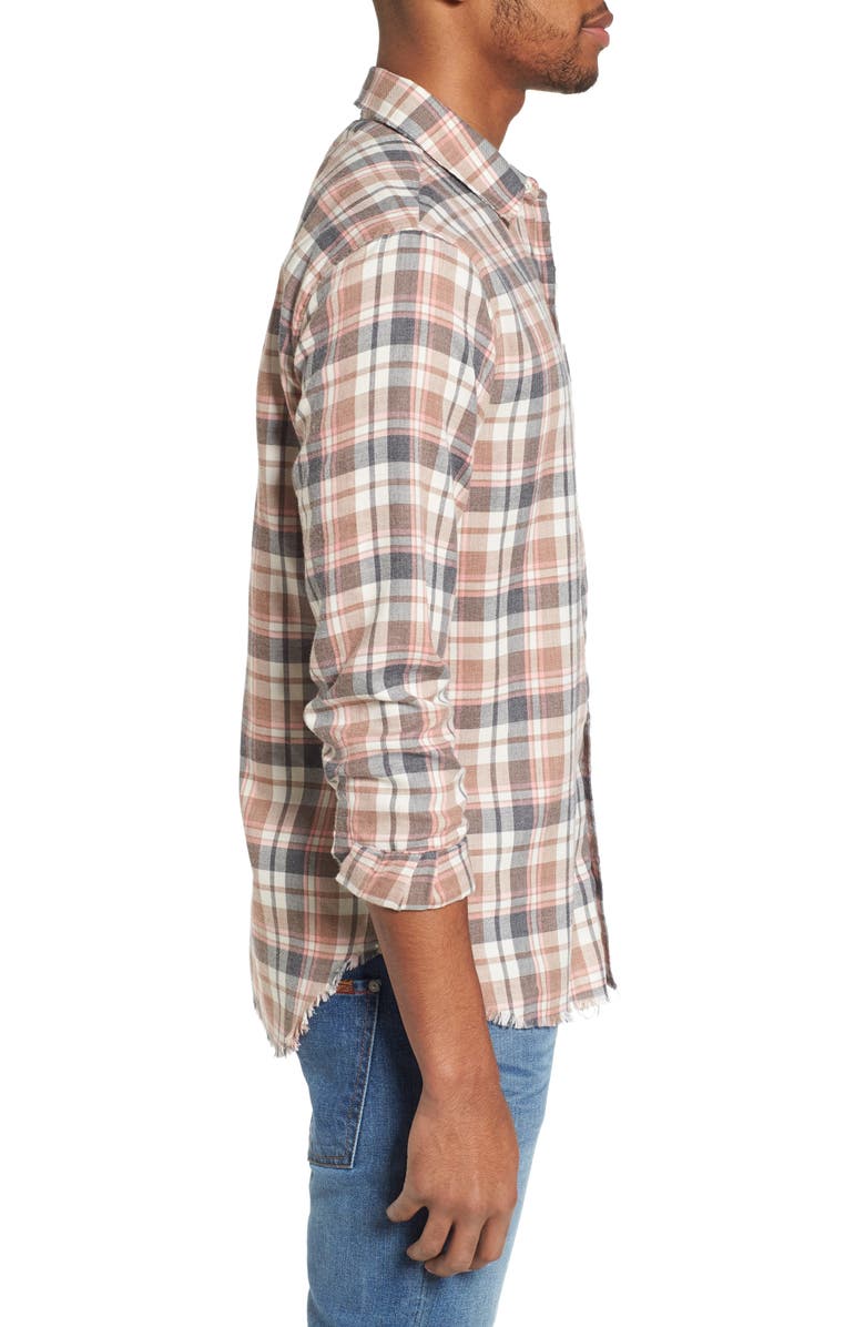FRAME Denim Regular Fit Fray Hem Flannel Sport Shirt, Alternate, color, 