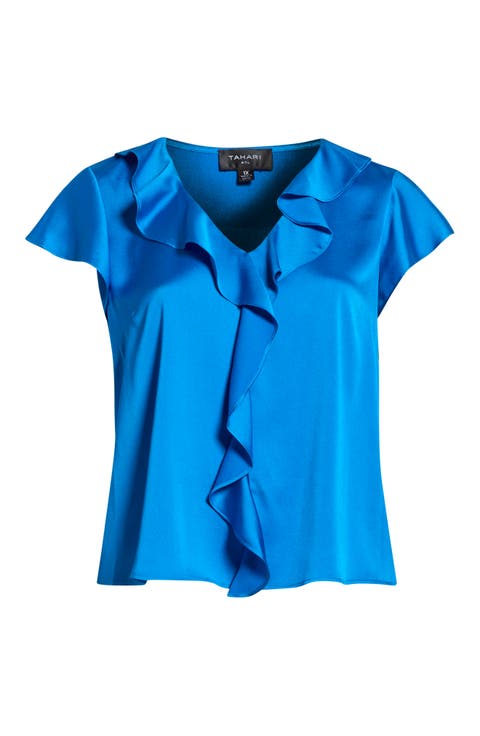 Ruffle Satin Top (Plus)