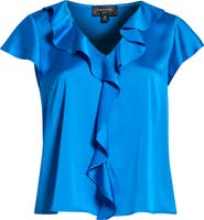 Tahari ASL Ruffle Satin Top