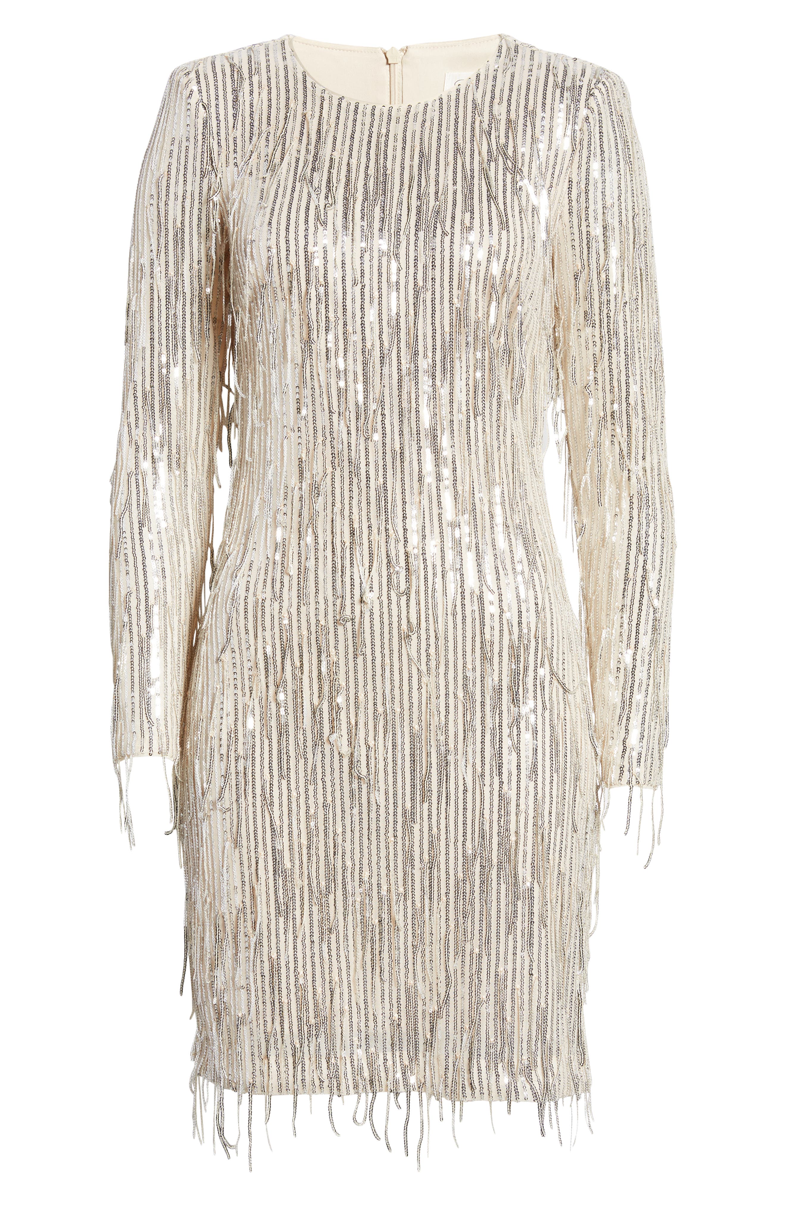 sequin fringe long sleeve cocktail dress Chic Sequin Bodycon Sequin mini dress with Lantern Sleeves and O-Neck Wrap for Women's Party and Formal Occasions
