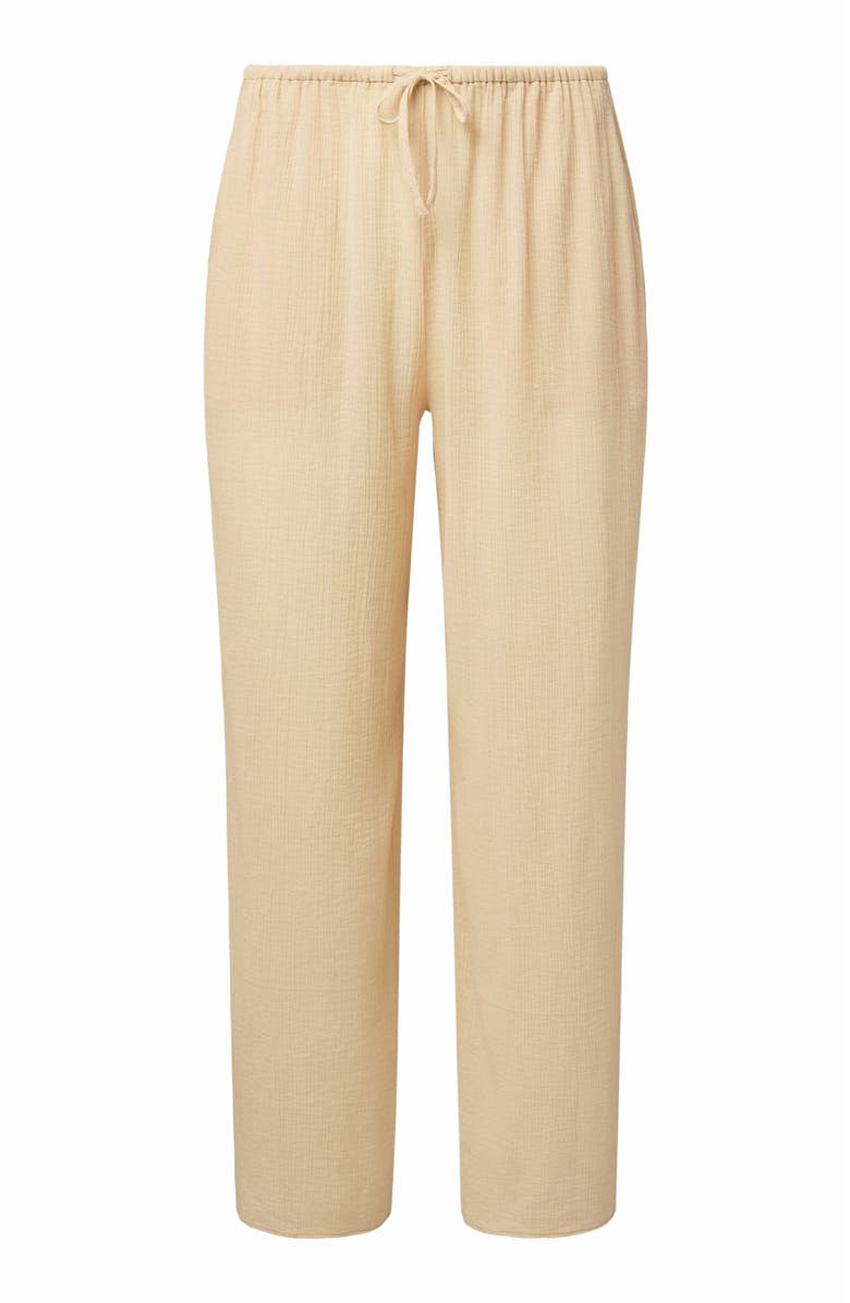Onia Crinkle Gauze Drawstring Pant, Alternate, color, Sandshell