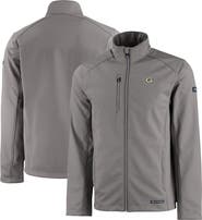 Cutter & Buck Men's Cutter & Buck Gray Green Bay Packers Evoke Eco Softshell Recycled Full-Zip Jacket