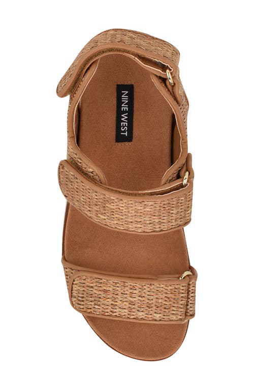 Nine West Heavin Platform Wedge Sandal In Dark Natural