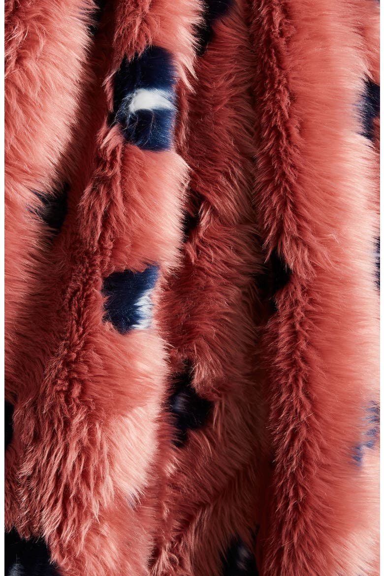 Anthropologie Dalia Faux Fur Throw Blanket, Alternate, color, BERRY