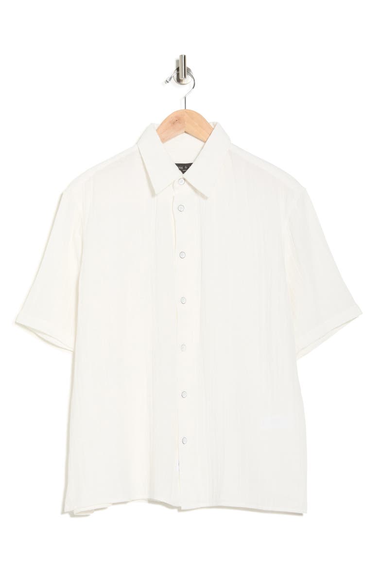 rag & bone Danny Cotton Gauze Button-Up Shirt, Alternate, color, Marshmallow